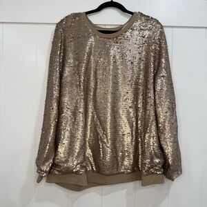 Lane Bryant Shimmering Gold Sequin Hoodie